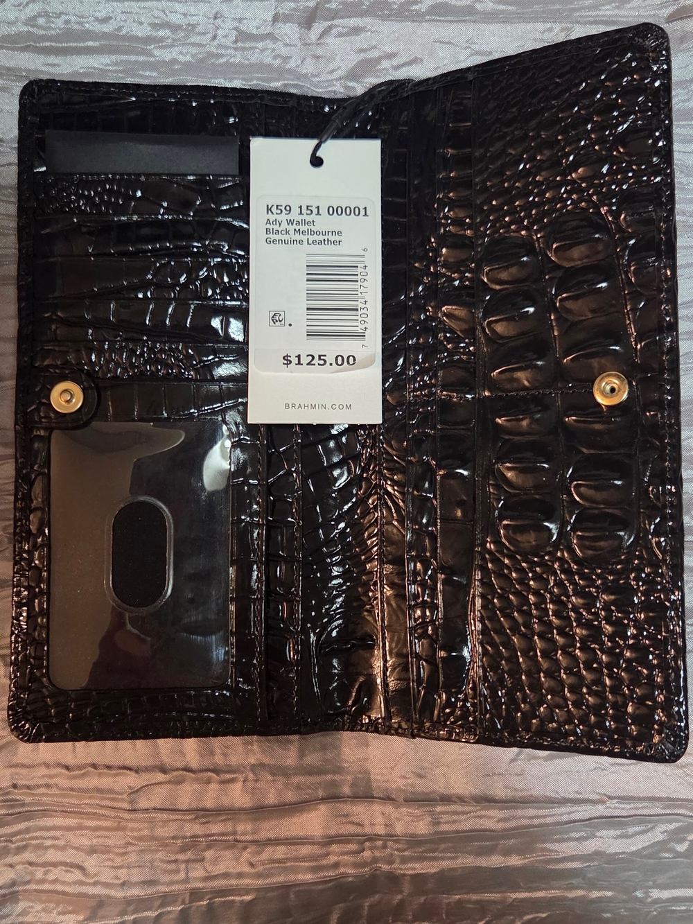 Brahmin Black Melbourne Ady Wallet With Gold Hardware - Picture 3 of 6